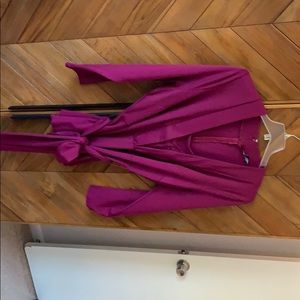 Long sleeve tie waist top